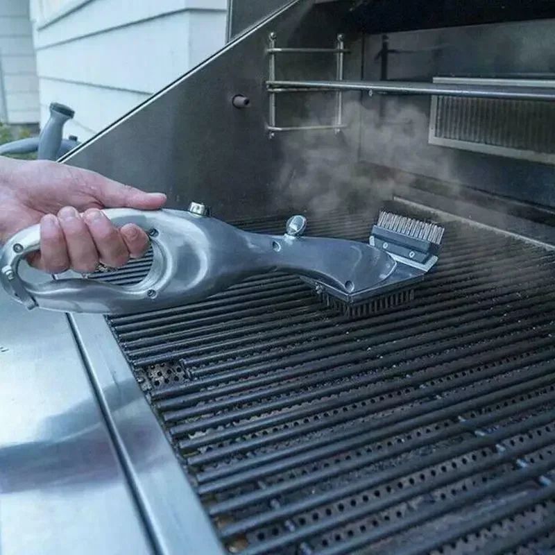 Stainless Steel BBQ Grill Steam Cleaning Brush For Outdoor Grills 11