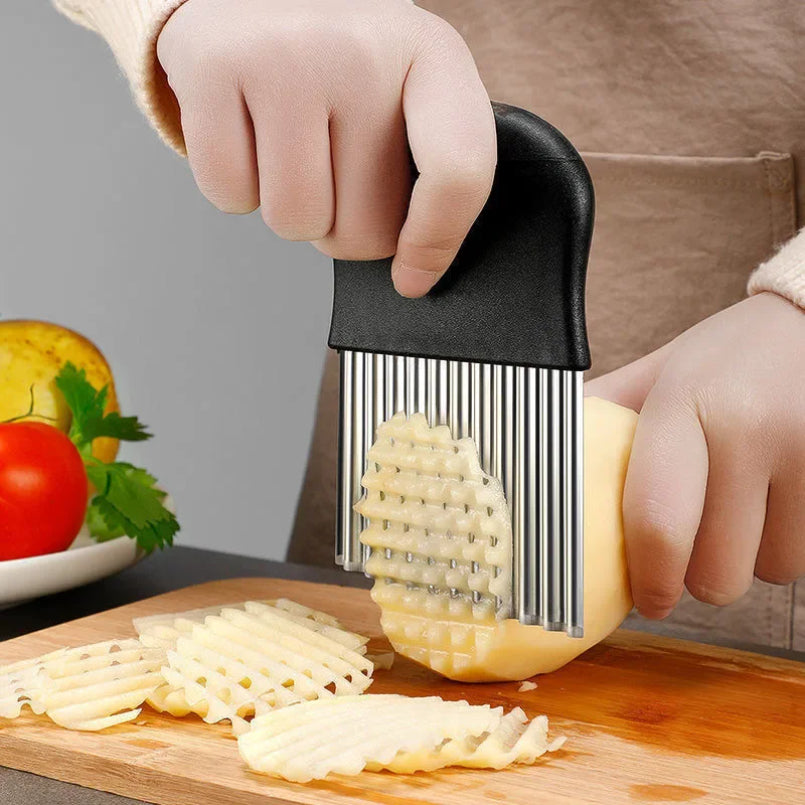 Potato Knife For Cutting Vegetables Stainless Steel Wave Knife Kitchen Cutter French Fry Knife Wolf 1