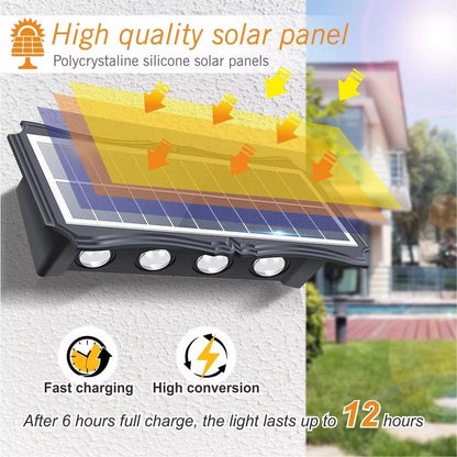 Solar Wall Lamp Outdoor, Solar LED Light Waterproof, Up And Down Luminous Lighting, Balcony Yard Garden Decoration Light