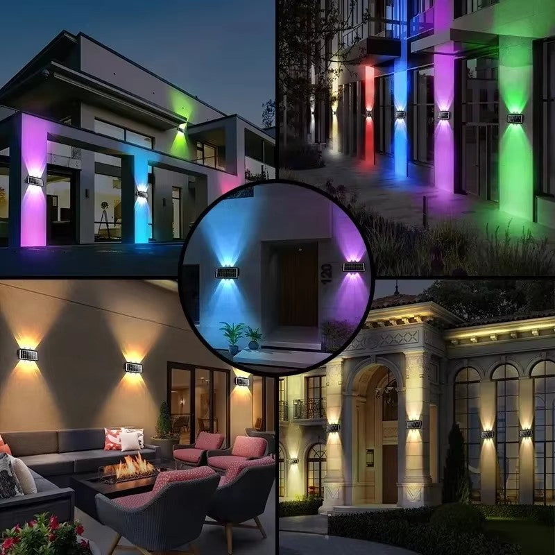 Solar Wall Lamp Outdoor, Solar LED Light Waterproof, Up And Down Luminous Lighting, Balcony Yard Garden Decoration Light