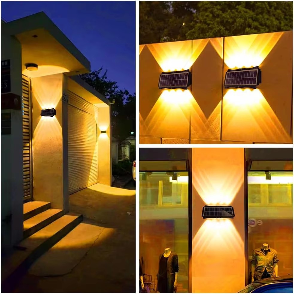 Solar Wall Lamp Outdoor, Solar LED Light Waterproof, Up And Down Luminous Lighting, Balcony Yard Garden Decoration Light
