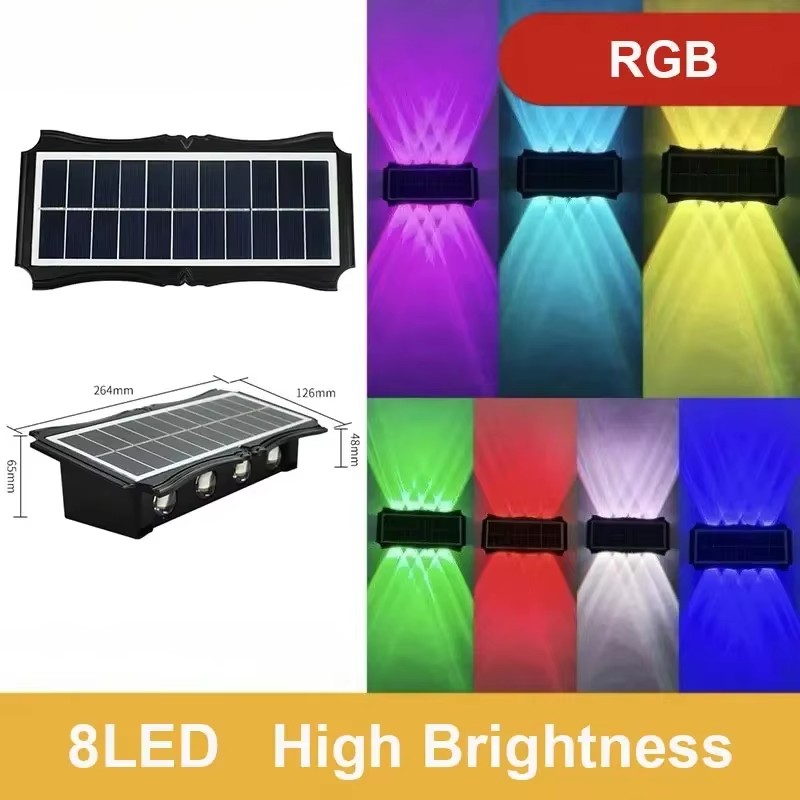 Solar Wall Lamp Outdoor, Solar LED Light Waterproof, Up And Down Luminous Lighting, Balcony Yard Garden Decoration Light