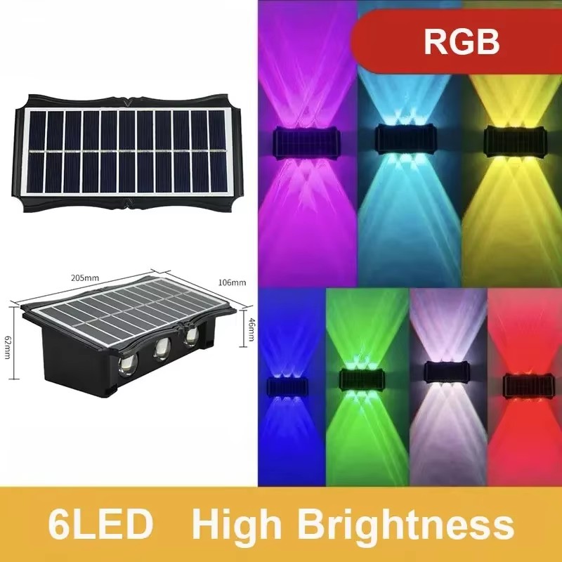 Solar Wall Lamp Outdoor, Solar LED Light Waterproof, Up And Down Luminous Lighting, Balcony Yard Garden Decoration Light