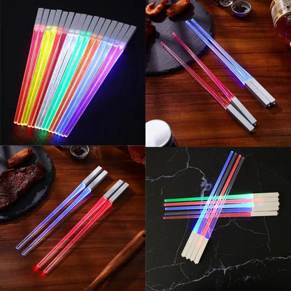 LED Light Emitting Luminous Chopsticks for Kitchen and Dining