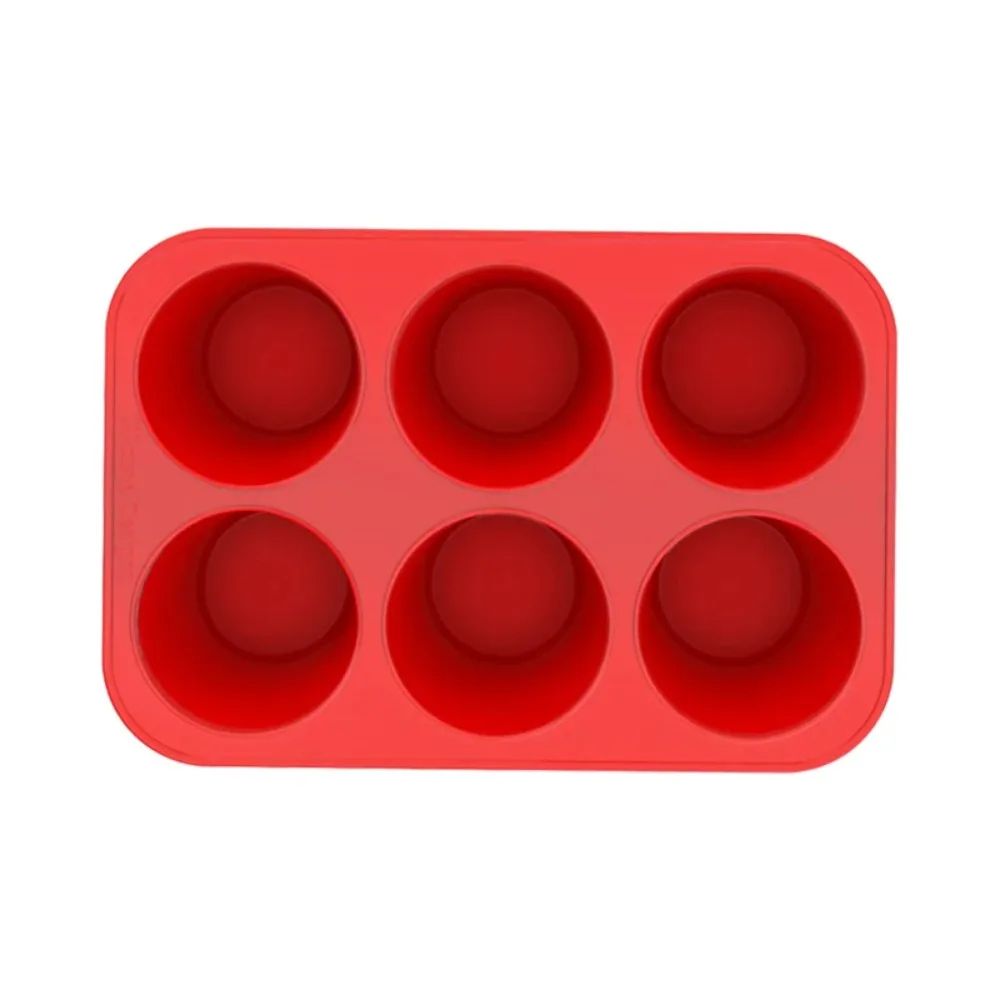 6 Cup Silicone Jumbo Muffin Pan Large Cupcake And Popover Baking Tray 6