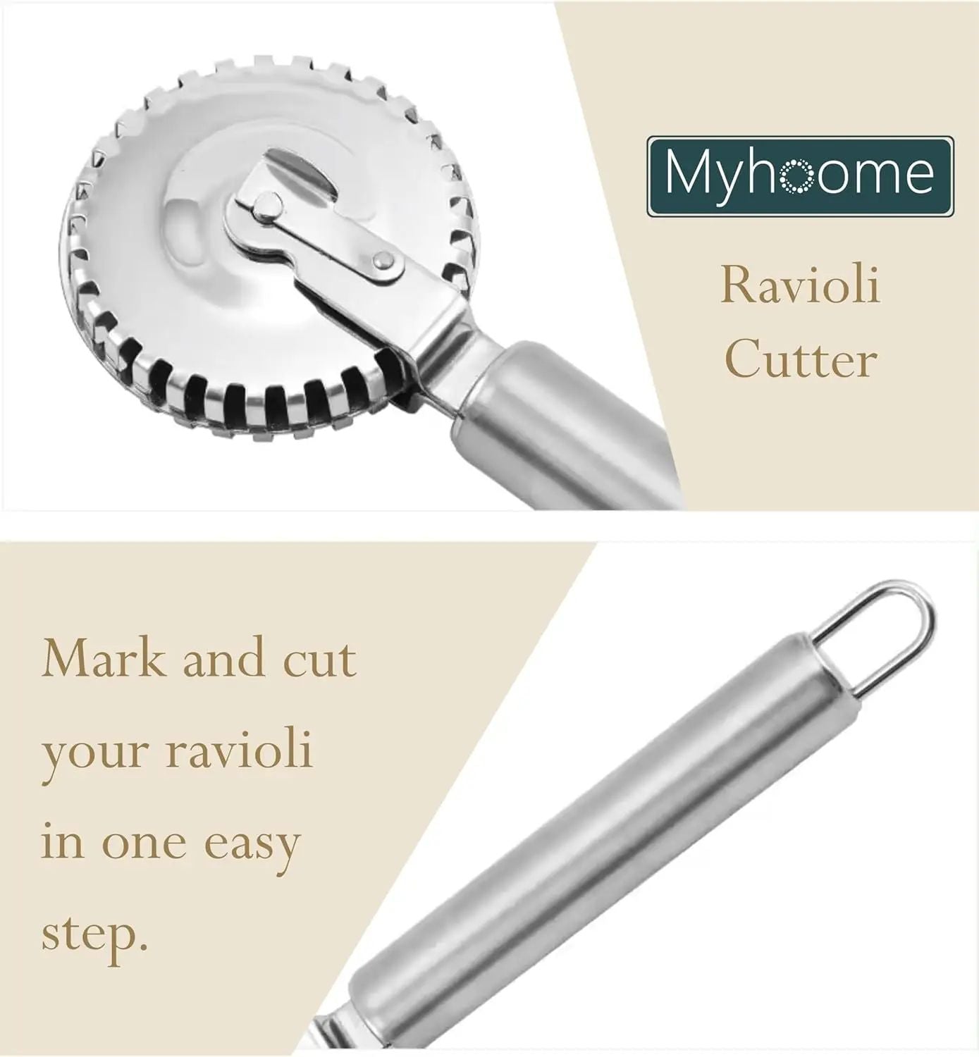 Stainless Steel Fluted Pasta Dough Crimper And Ravioli Cutter 1