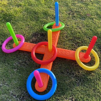 FamilyFriendly Ring Toss  Stacking Game  Indoor  Outdoor Ring Throw Toy Set 1