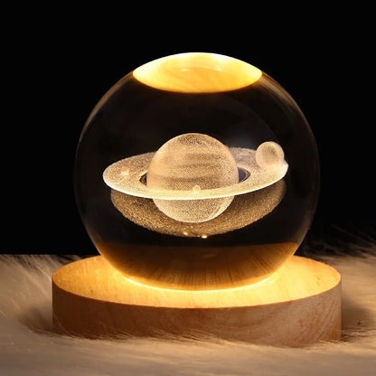 Moon Planet Galaxy Table Lamp, Kids LED Crystal Ball Toys, Educational Decor, Party, Birthday Xmas Gifts
