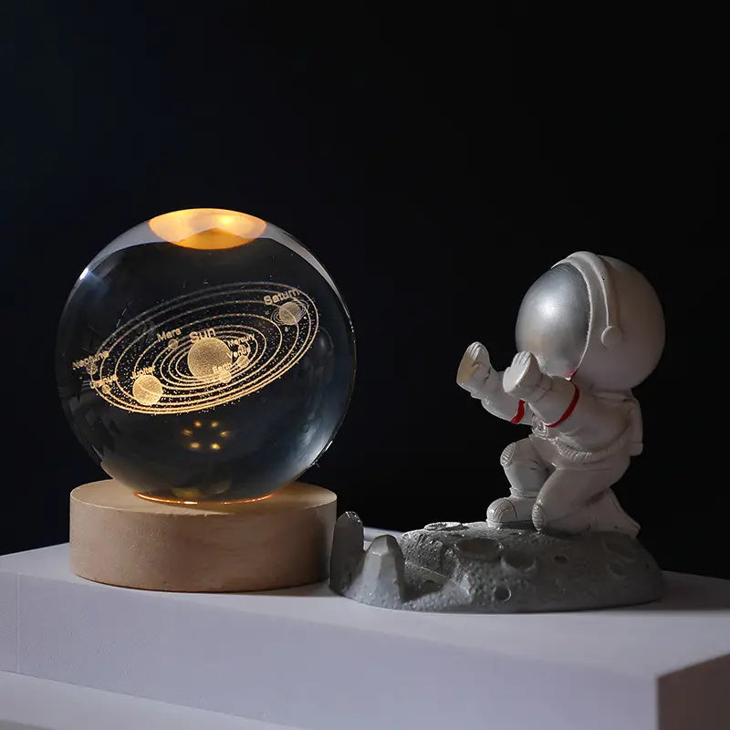 Moon Planet Galaxy Table Lamp Kids LED Crystal Ball Toys Educational Decor Party Birthday Xmas Gift