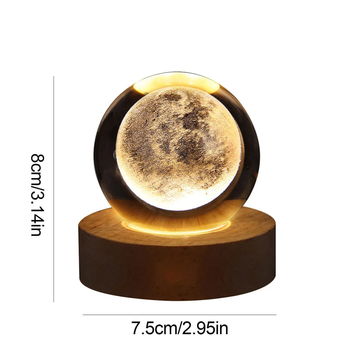 Moon Planet Galaxy Table Lamp Kids LED Crystal Ball Toys Educational Decor Party Birthday Xmas Gift