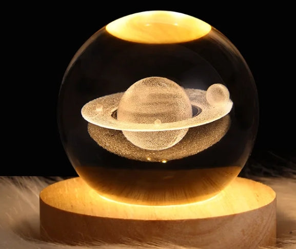 Moon Planet Galaxy Table Lamp Kids LED Crystal Ball Toys Educational Decor Party Birthday Xmas Gift