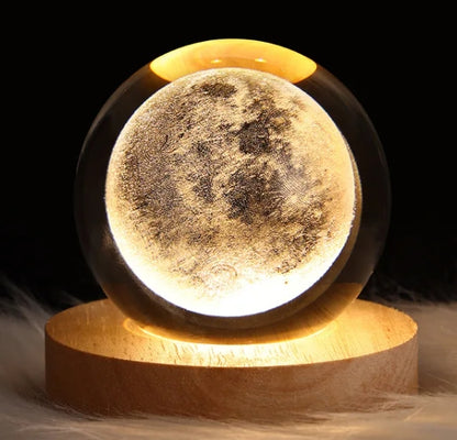 Moon Planet Galaxy Table Lamp Kids LED Crystal Ball Toys Educational Decor Party Birthday Xmas Gift
