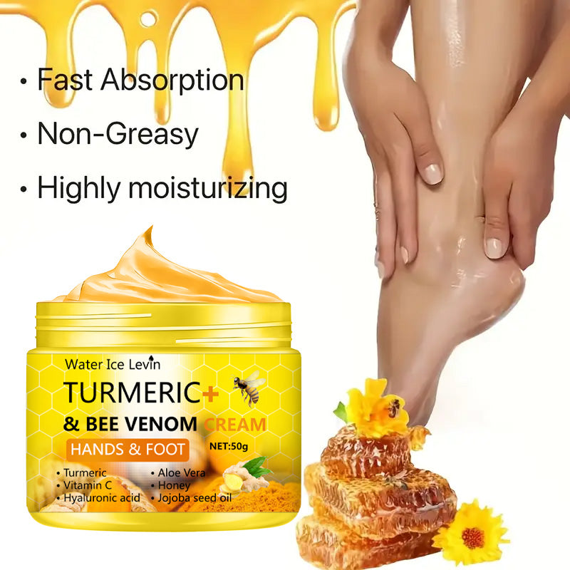 Foot Cream, Turmeric Bee Venom Anti-Drying Crack, Hand Cracked Repair, Skin Removal Care Cream, Dead Feet Hand Skin