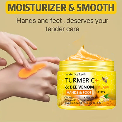 Foot Cream, Turmeric Bee Venom Anti-Drying Crack, Hand Cracked Repair, Skin Removal Care Cream, Dead Feet Hand Skin