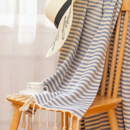 Luxury Cotton Spa Towel Striped Tassel Design Large Beach Towel For Home Travel Sauna Bath Comfort 3