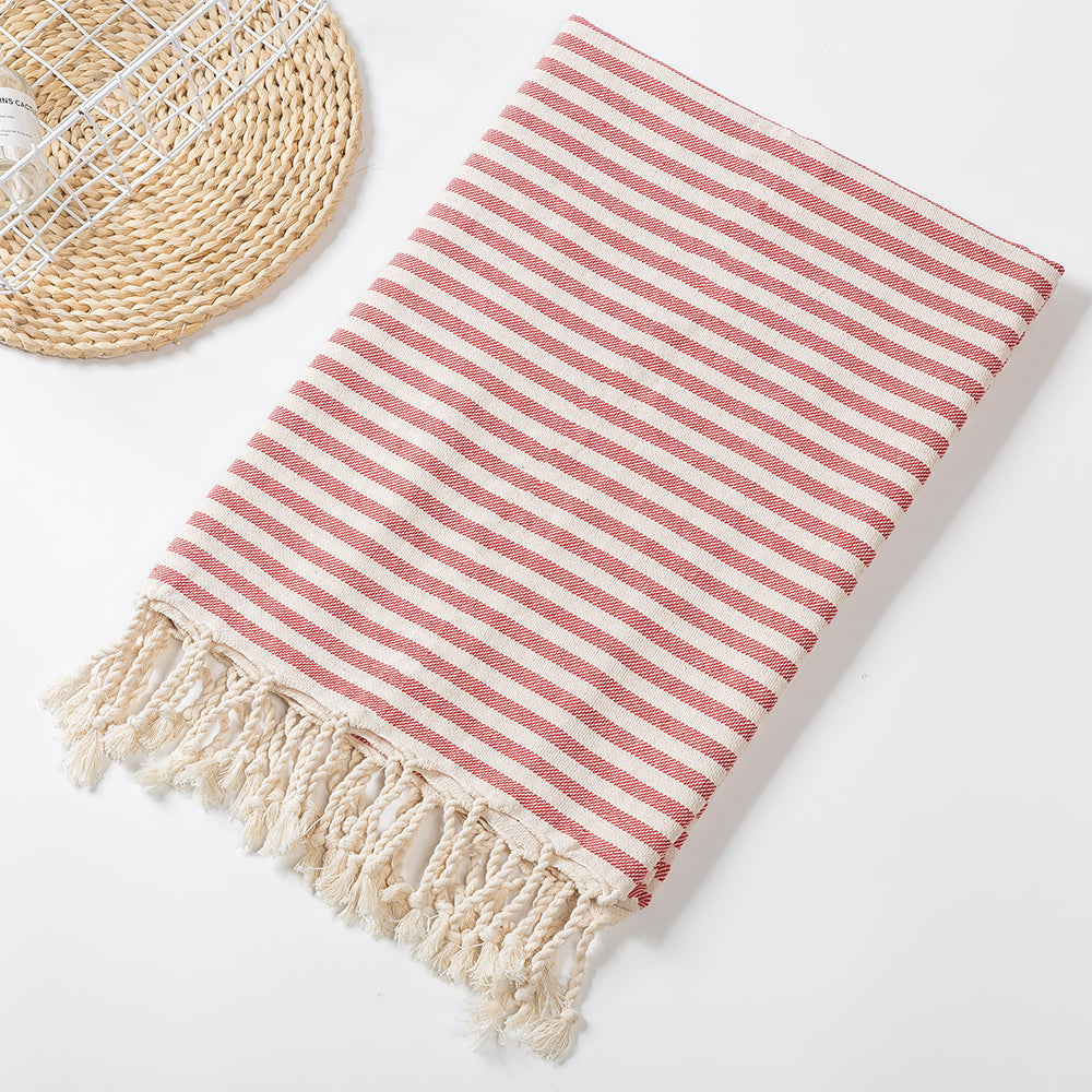 Luxury Cotton Spa Towel Striped Tassel Design Large Beach Towel For Home Travel Sauna Bath Comfort 7