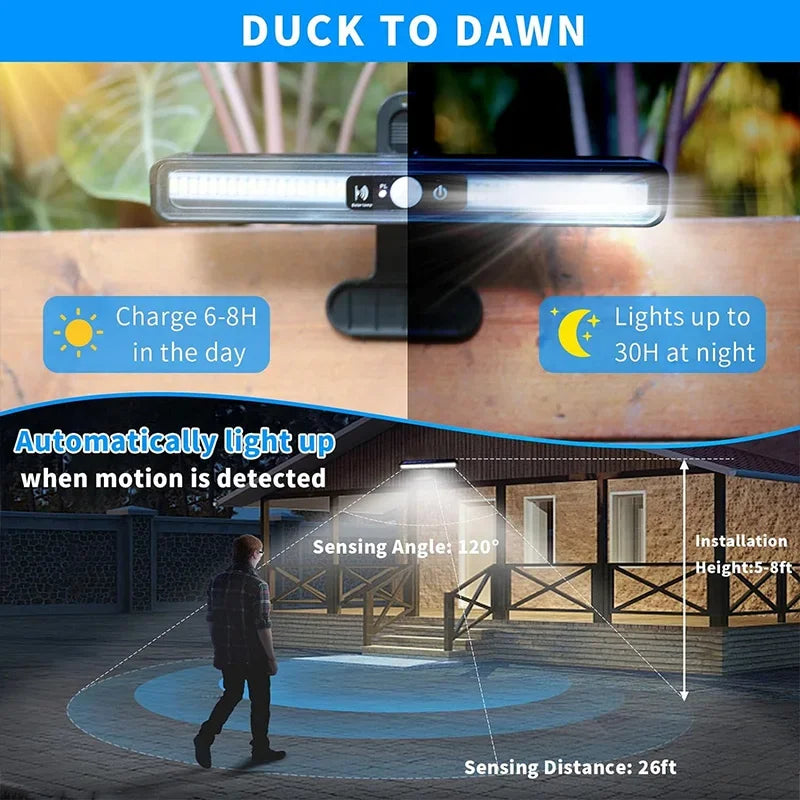 Clip On Solar Motion Lights Outdoor Waterproof, Portable Solar Powered Security Light, Solar Fence Lights Outside