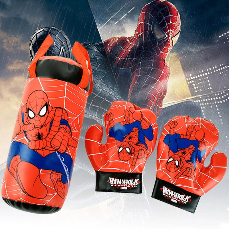 Gloves Sandbag Suit Boxing, Disney Marvel Spiderman Figure Toy, Spider Man Outdoor Sports Kids Toys, Sand Bag Gloves Set