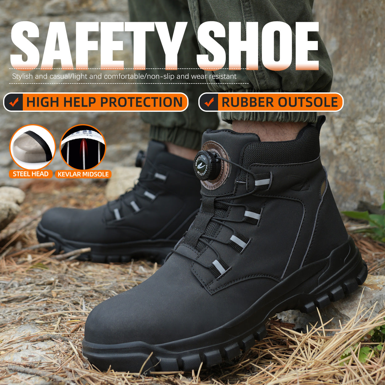 Indestructible Steel Toe Work Boots Waterproof Safety Boots Men Stab Resistant Anti Smash Safety Sh 2