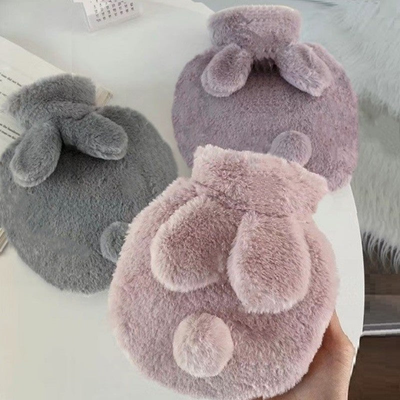 Hand Feet Warmer, Cute Plush Rabbit Hot Water Bag with Cover For Winter, Reusable Hot Water Jug Bottle