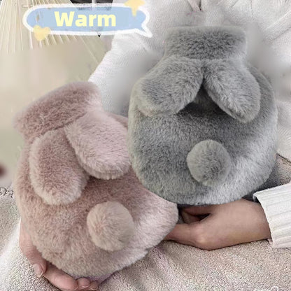 Hand Feet Warmer, Cute Plush Rabbit Hot Water Bag with Cover For Winter, Reusable Hot Water Jug Bottle