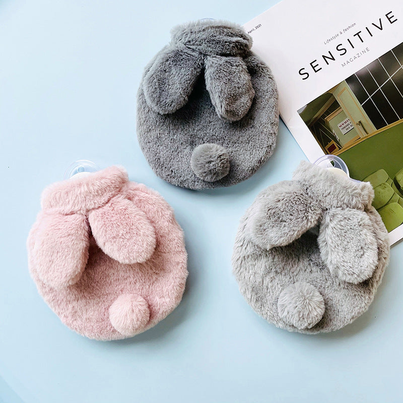 Hand Feet Warmer, Cute Plush Rabbit Hot Water Bag with Cover For Winter, Reusable Hot Water Jug Bottle