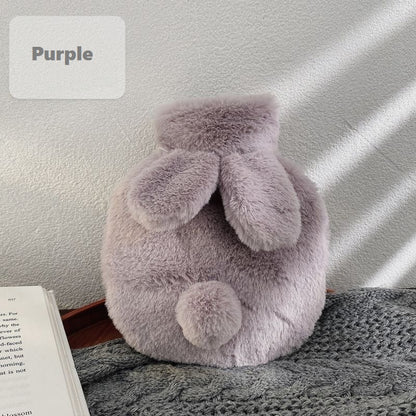 Hand Feet Warmer, Cute Plush Rabbit Hot Water Bag with Cover For Winter, Reusable Hot Water Jug Bottle
