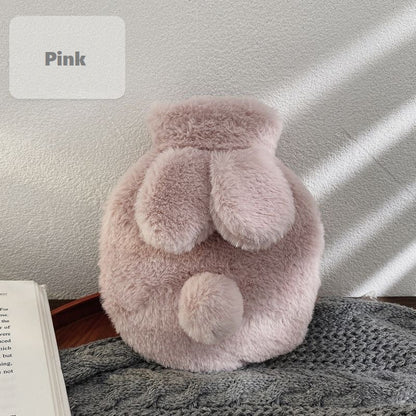 Hand Feet Warmer, Cute Plush Rabbit Hot Water Bag with Cover For Winter, Reusable Hot Water Jug Bottle