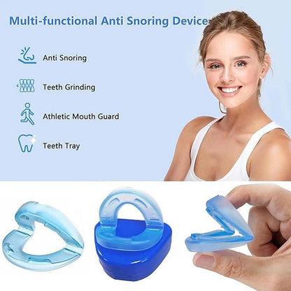 Snore Device Stopper, Anti Snoring Mouthpiece Reusable, Snore Solution for Comfort & Easy Breathing, Reduce Snoring Aid