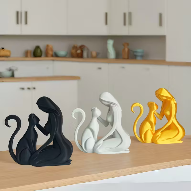 Feminine style ornaments, cute kitten home decoration, ideal gifts for Christmas and Valentine's Day