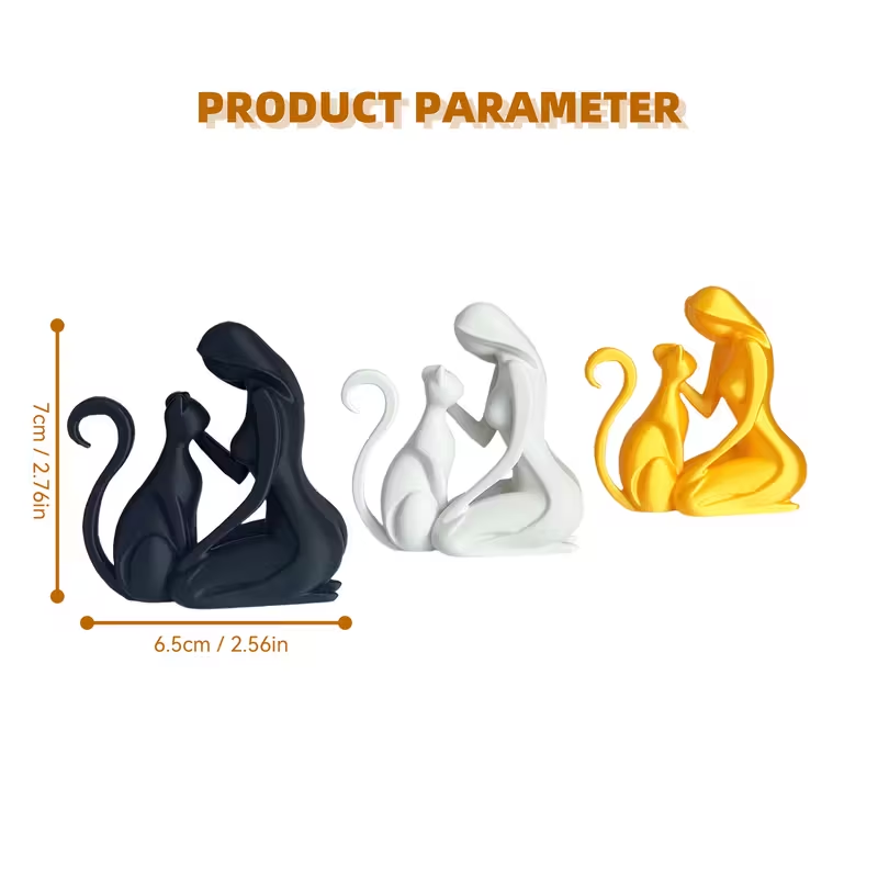 Feminine style ornaments, cute kitten home decoration, ideal gifts for Christmas and Valentine's Day