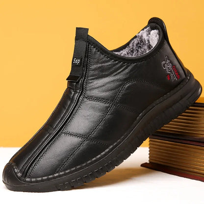 Warm waterproof winter mens boots, non slip thick walking boots platform boots oversized work shoes for men aged