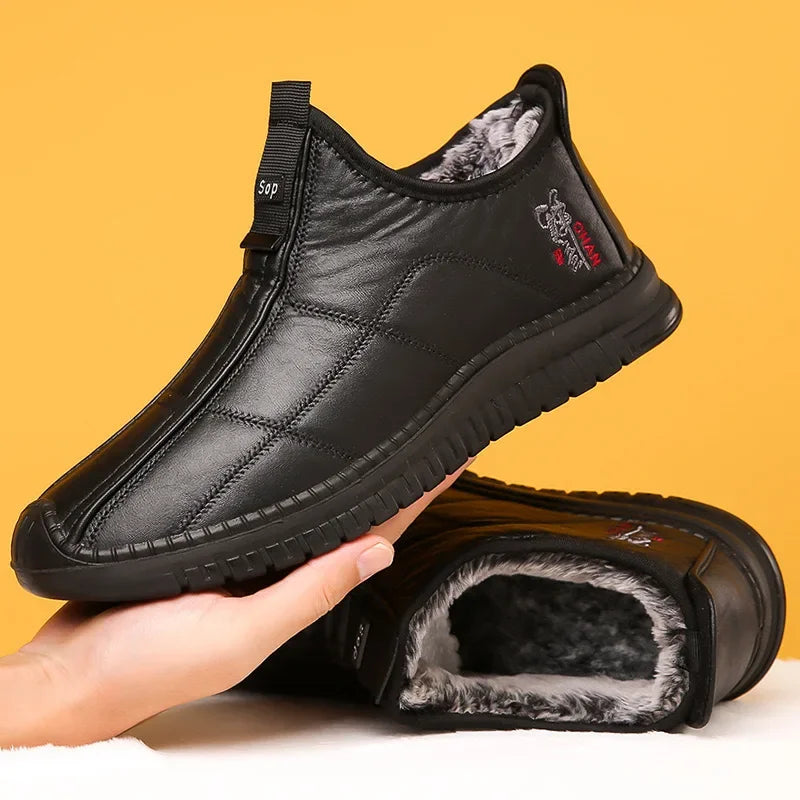Warm Waterproof Winter Mens Boots Non Slip Thick Walking Boots Platform Boots Oversized Work Shoes  4