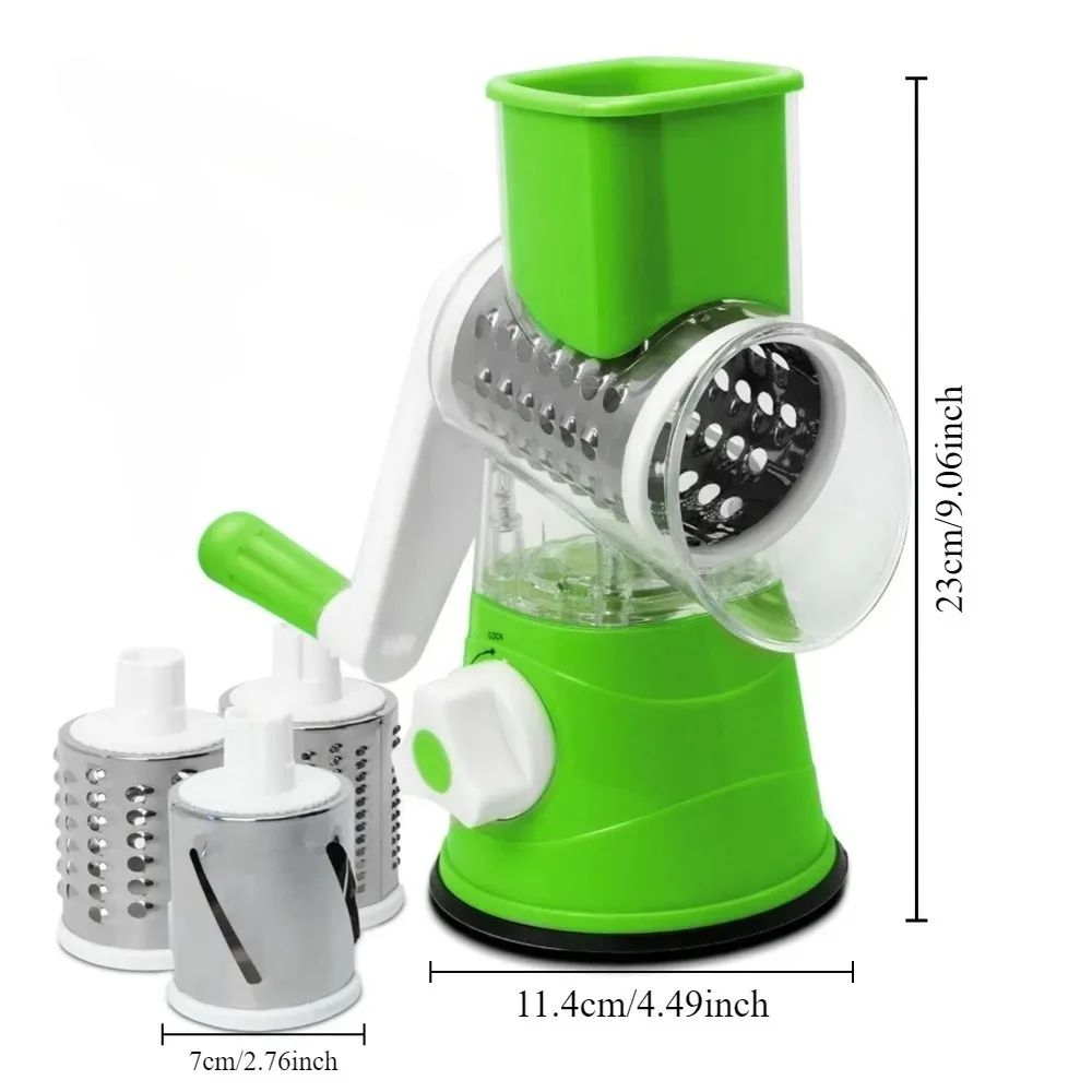 Rotary Vegetable Cutter Kitchen Shredder With Handle And Drum Blades 1