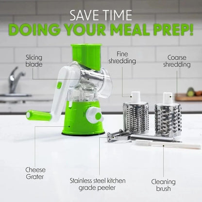 Rotary Vegetable Cutter Kitchen Shredder With Handle And Drum Blades 4