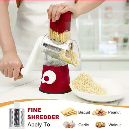 Rotary Vegetable Cutter Kitchen Shredder With Handle And Drum Blades 9