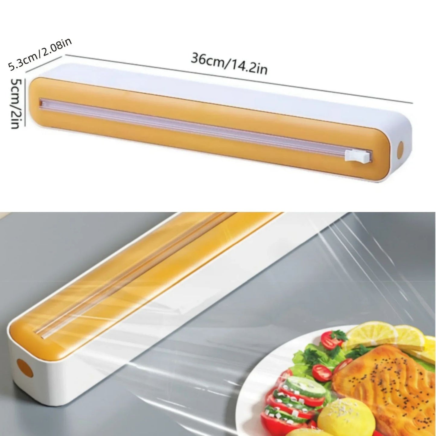 2in1 Plastic Wrap  Foil Dispenser  SuctionBase Kitchen Organizer With Slide Cutter 2