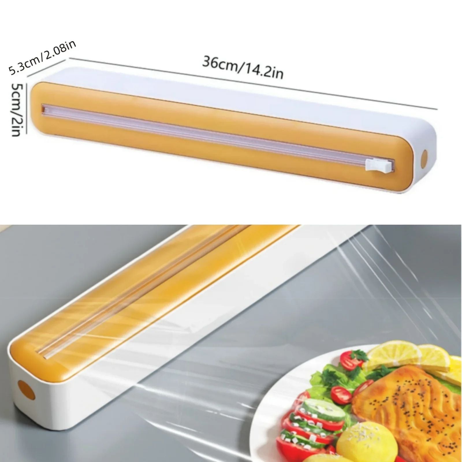 2in1 Plastic Wrap  Foil Dispenser  SuctionBase Kitchen Organizer With Slide Cutter 2