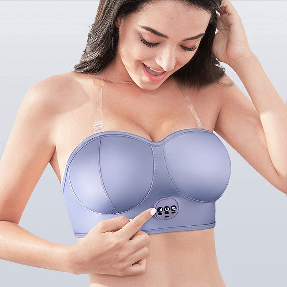 Wireless Electric Breast Massage Bra, Hot Compress Function for Breast Lift, Enhance Your Bust Naturally