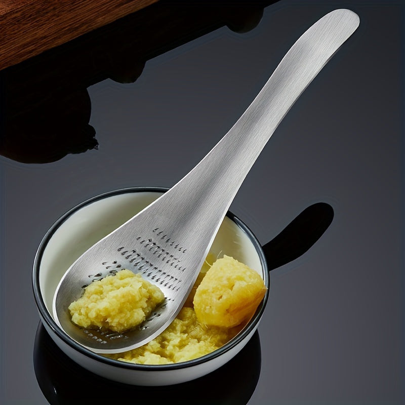 Stainless Steel Garlic Ginger Grater Spoon For Fruits Roots Vegetables 3