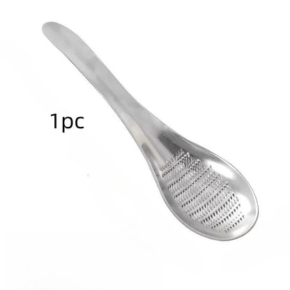 Stainless Steel Garlic Ginger Grater Spoon For Fruits Roots Vegetables 5