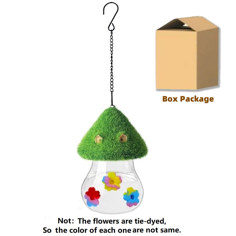 Mushrooms Wind Chimes, Hummingbird Feeder Bird, Hanging Station for Outdoor Garden Decor