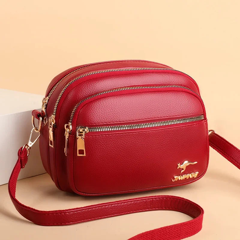 Luxury Ladies Handbag With Multipocket Design High Quality Soft Leather Shoulder Messenger Bag 8