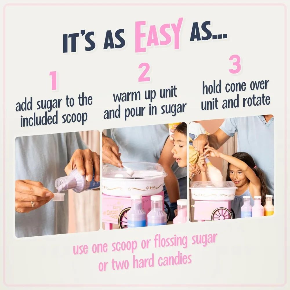 DIY Retro Cotton Candy Machine With Stainless Steel Bowl For Kids And Parties 2