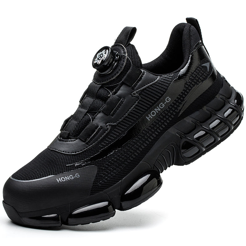Rotary Buckle Mens Work Shoes Protective Safety Sneakers Steel Toe Industrial Puncture Proof Anti S 5