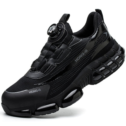 Rotary Buckle Mens Work Shoes Protective Safety Sneakers Steel Toe Industrial Puncture Proof Anti S 5