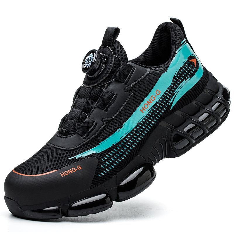 Rotary Buckle Mens Work Shoes Protective Safety Sneakers Steel Toe Industrial Puncture Proof Anti S 6
