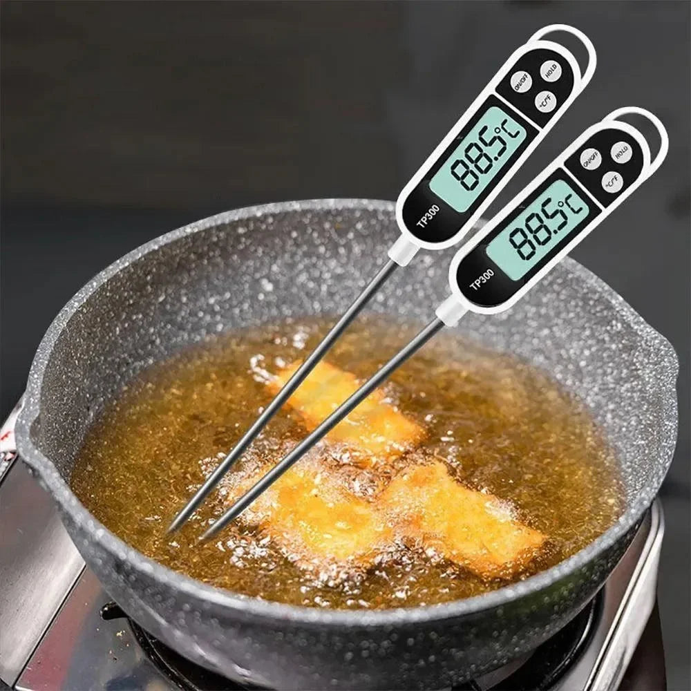 Digital Food Thermometer, BBQ Kitchen Water Oil Thermometer for Meat, Cooking Probe Oven Tools