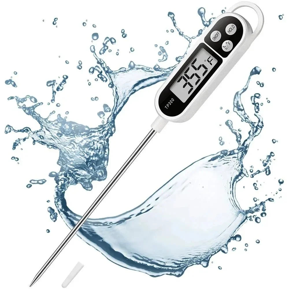 Digital Food Thermometer, BBQ Kitchen Water Oil Thermometer for Meat, Cooking Probe Oven Tools