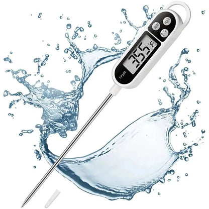 Digital Food Thermometer, BBQ Kitchen Water Oil Thermometer for Meat, Cooking Probe Oven Tools